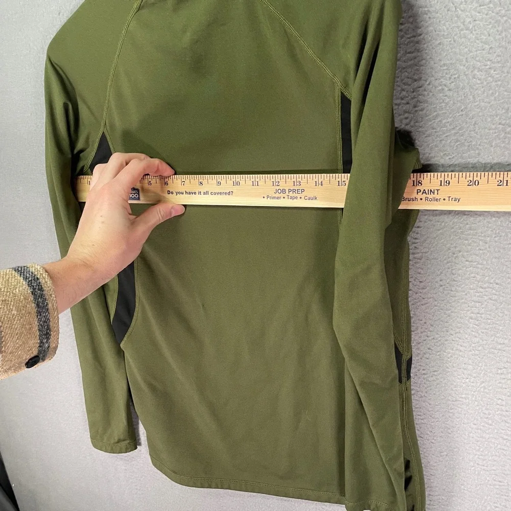 Compression Shirt Mens Medium Olive Green Long Sleeve Athletic Stretch - Picture 5 of 7